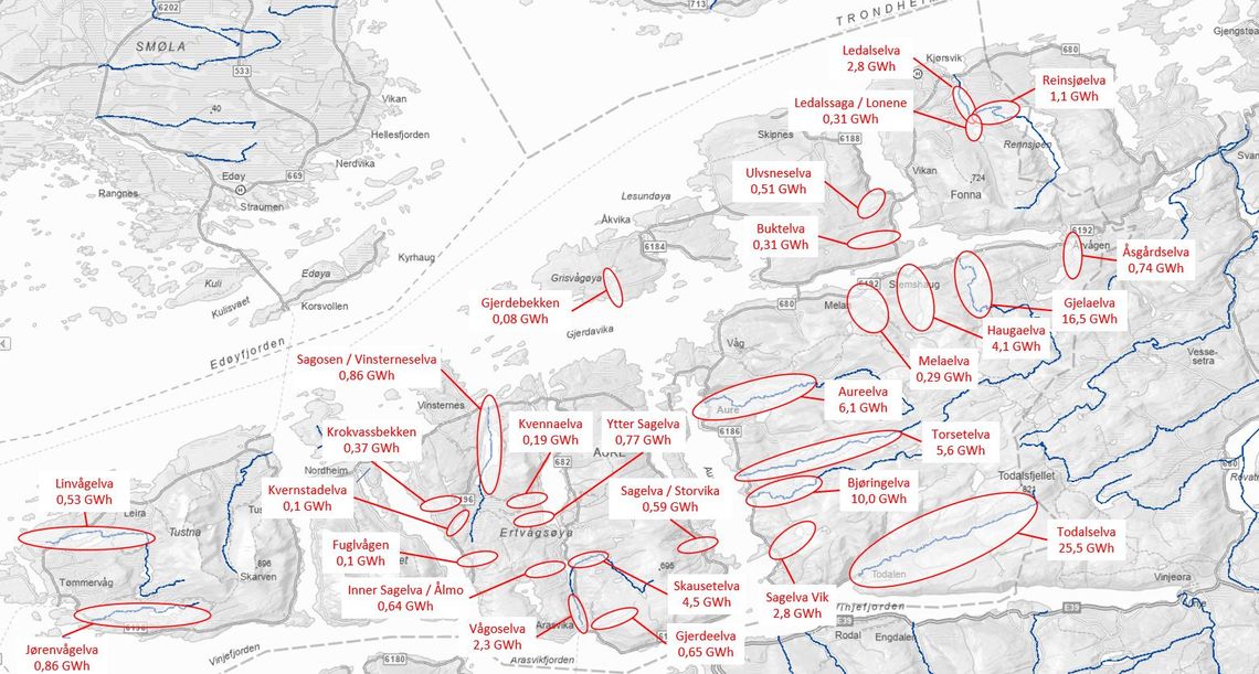 Potensial vannenergi Aure kommune